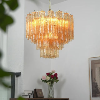 Star-Shaped Addis Ribbed Glass Chandelier