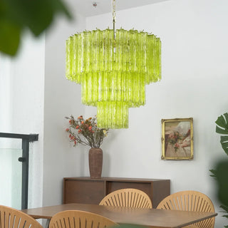 Star-Shaped Addis Ribbed Glass Chandelier