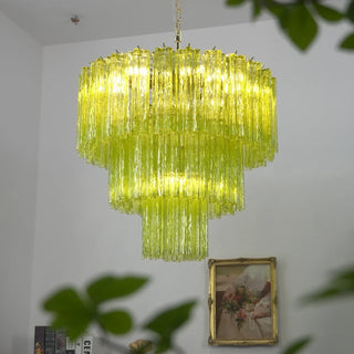 Star-Shaped Addis Ribbed Glass Chandelier