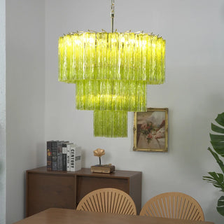 Star-Shaped Addis Ribbed Glass Chandelier