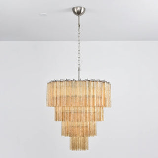 Star-Shaped Addis Ribbed Glass Chandelier