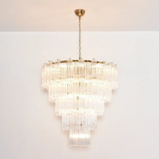 Star-Shaped Addis Ribbed Glass Chandelier