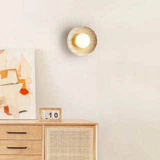 Stone Lunar Eclipse Travertine Wall Light