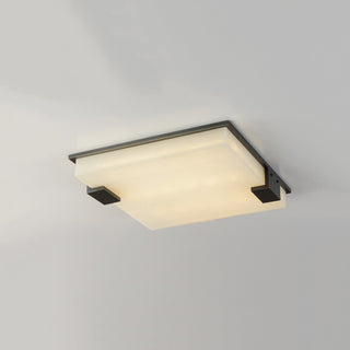 Stylish Black Square Alabaster Ceiling Light