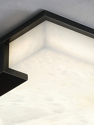 Stylish Black Square Alabaster Ceiling Light