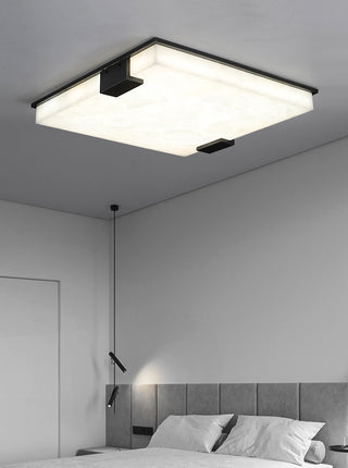 Stylish Black Square Alabaster Ceiling Light