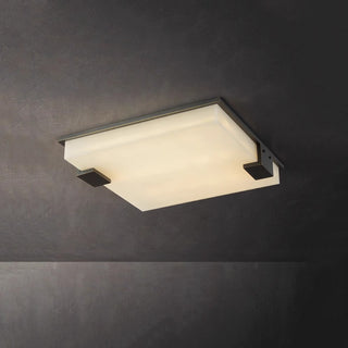 Stylish Black Square Alabaster Ceiling Light