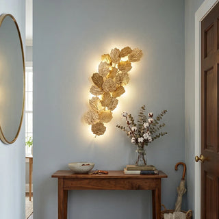 Forest Canopy Brass Leaf Wall Sconce