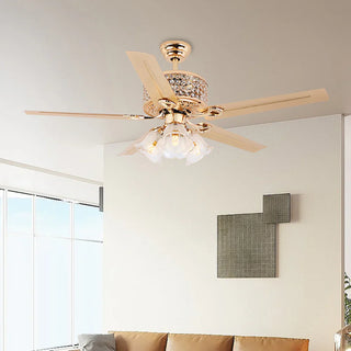 Tiffany Laure Crystal Ceiling Fan Light