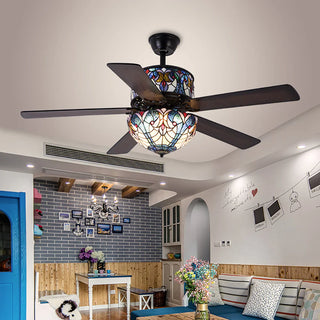 Tiffany Laure Crystal Ceiling Fan Light