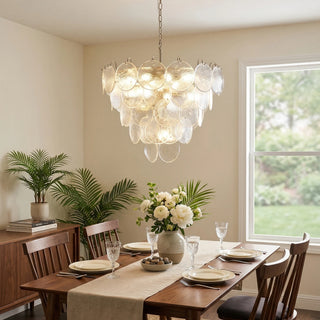 Transparent-Disk-Glass-Round-Chandelier-Vidirlighting - Vidirlighting