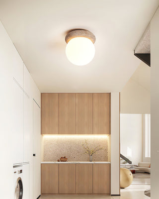 Travertine Asteroid Round Ceiling Lamp