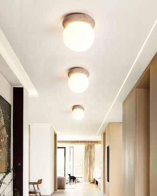 Travertine Asteroid Round Ceiling Lamp