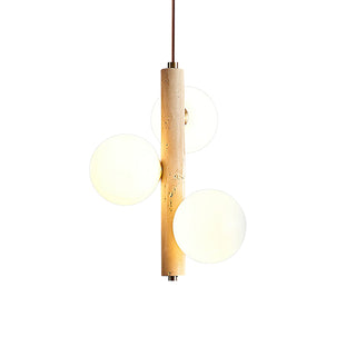 Travertine Ball Spheres Pendant Lamp