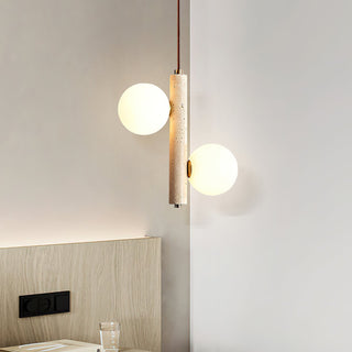 Travertine Ball Spheres Pendant Lamp