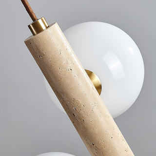Travertine Ball Spheres Pendant Lamp
