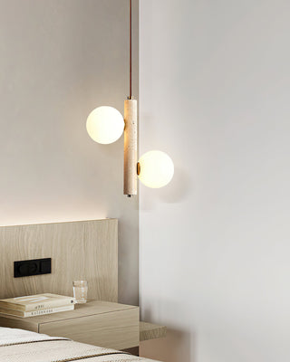 Travertine Ball Spheres Pendant Lamp