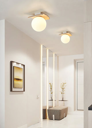 Travertine Bianca Globe Ceiling Lamp