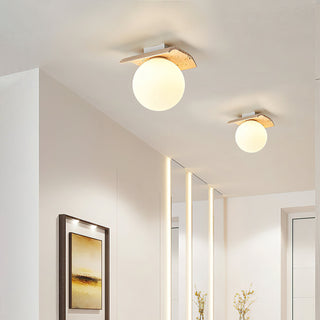 Travertine Bianca Globe Ceiling Lamp