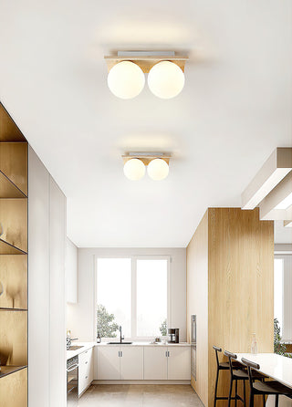 Travertine Bianca Globe Ceiling Lamp