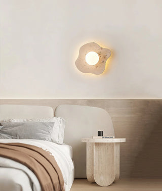 Travertine Blob Glass Wall Lamp