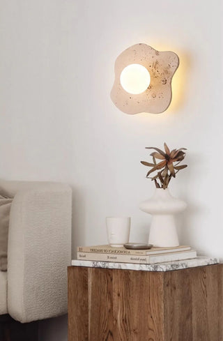 Travertine Blob Glass Wall Lamp