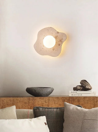 Travertine Blob Glass Wall Lamp