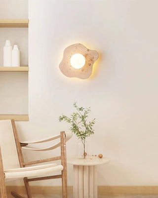 Travertine Blob Glass Wall Lamp