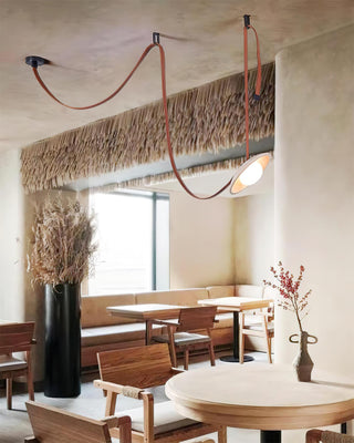Travertine  Lasso Stone Leather Chandelier