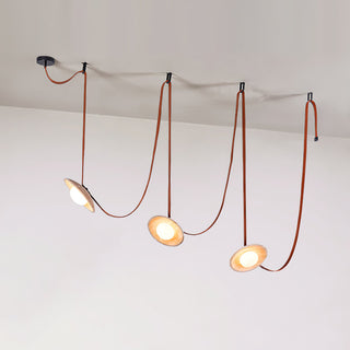 Travertine  Lasso Stone Leather Chandelier