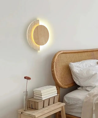 Travertine Crescent Halo Wall Sconce