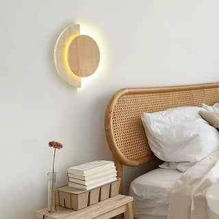 Travertine Crescent Halo Wall Sconce