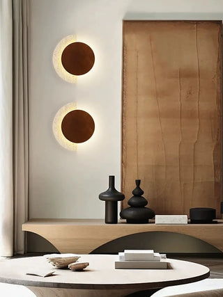 Travertine Crescent Halo Wall Sconce