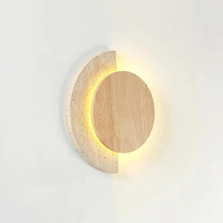 Travertine Crescent Halo Wall Sconce