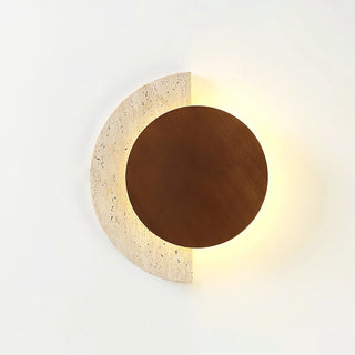 Travertine Crescent Halo Wall Sconce