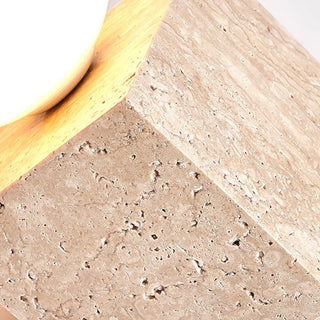 Travertine Cube Stone Table Lamp