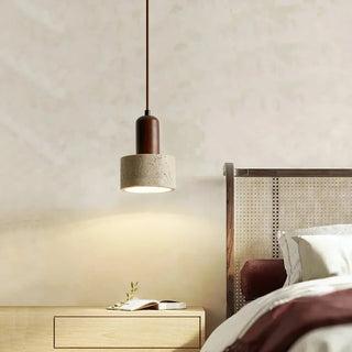 Travertine Cylinder Pendant Light