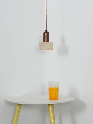 Travertine Cylinder Pendant Light