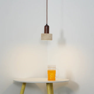 Travertine Cylinder Pendant Light