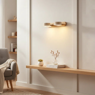 Travertine Duo Wood Wall Light