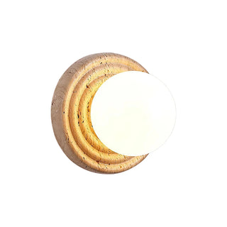 Travertine Elira Round Minimalist Wall Sconce