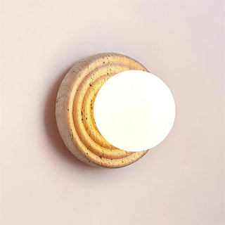 Travertine Elira Round Minimalist Wall Sconce
