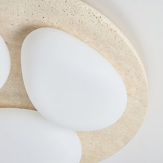 Travertine Glaze Round Ceiling Lamp