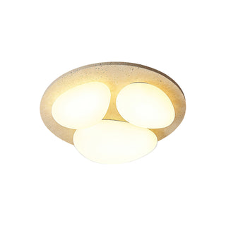 Travertine Glaze Round Ceiling Lamp