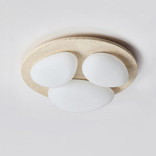 Travertine Glaze Round Ceiling Lamp