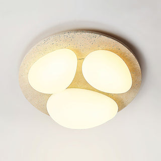 Travertine Glaze Round Ceiling Lamp