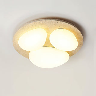 Travertine Glaze Round Ceiling Lamp