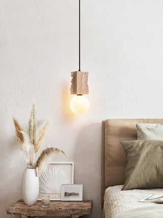 Travertine Irregulate Terra Orb Pendant Lamp