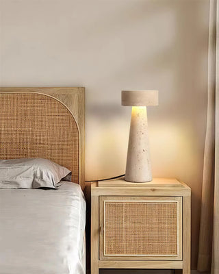 Travertine Kiwa Conical Table Lamp