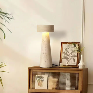 Travertine Kiwa Conical Table Lamp